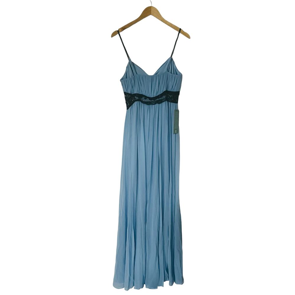 Pearl Georgina Chapman Lace Detail Spagetti Strap Maxi Dress Size 10 NWT Blue - Picture 3 of 8